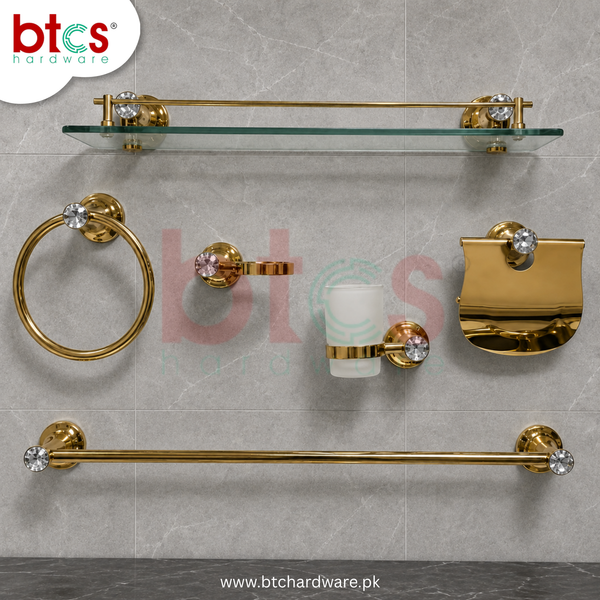 Crystal Stainless steel 6 pcs bathroom set