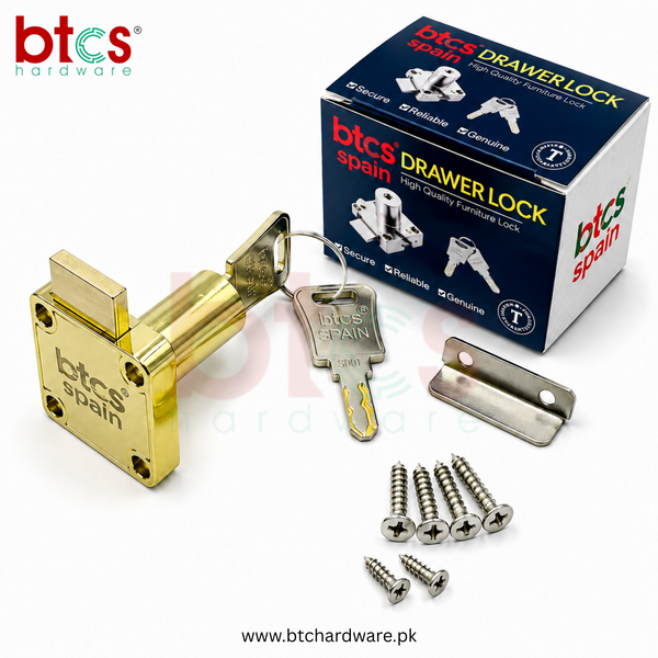BTCS Premium Drawer Lock 138-AT-38 – golden