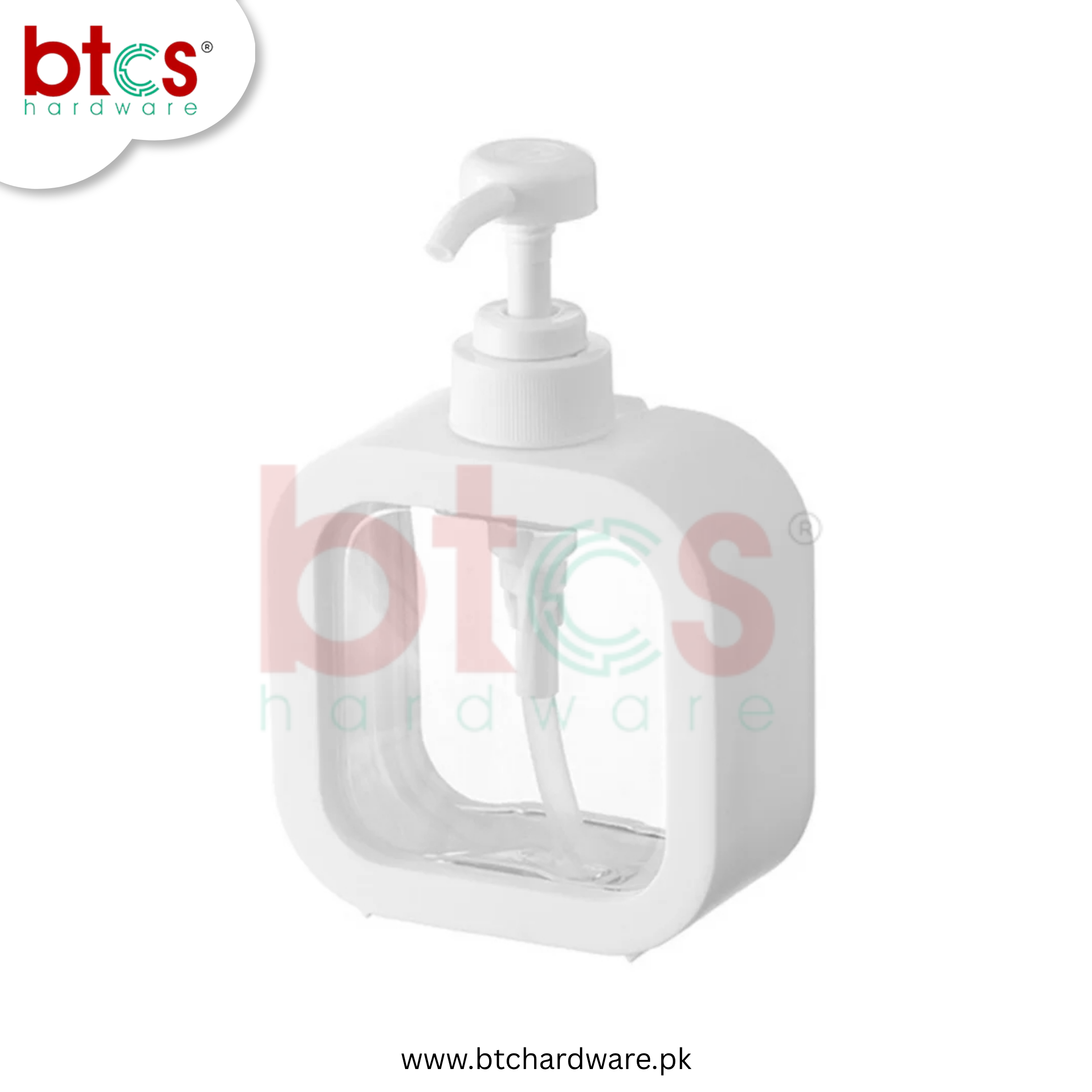 BTCS Square Liquid Soap Dispenser with Clear Window