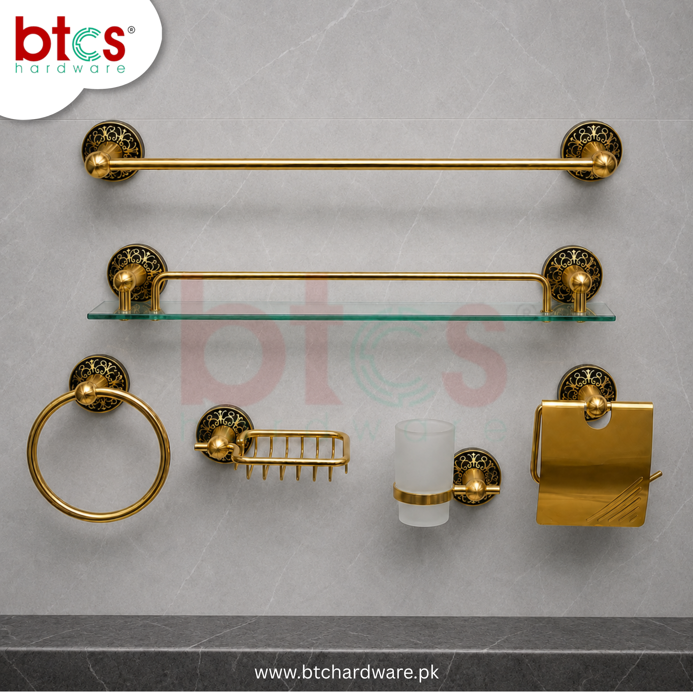 Stainless steel 6 pcs bathroom set